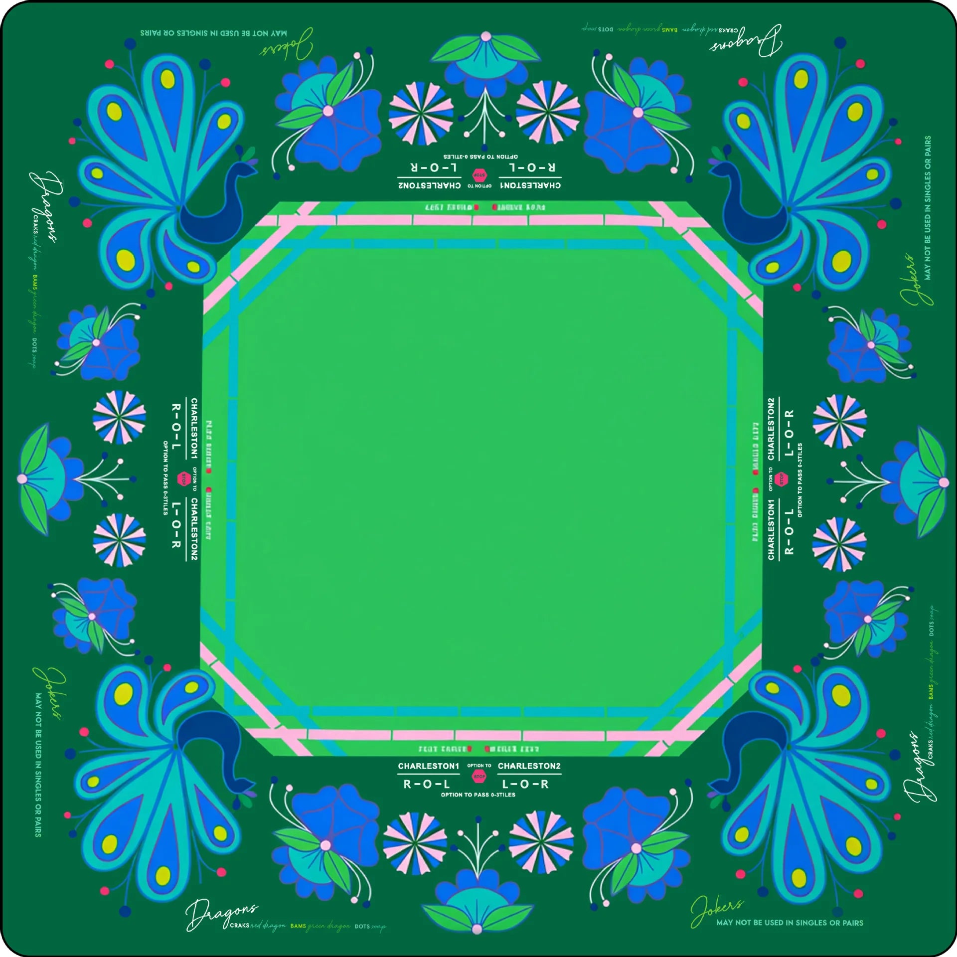 Country Club Mahjong Mat - Non-Slip Luxury Neoprene Table Mat 31 in x 31 in