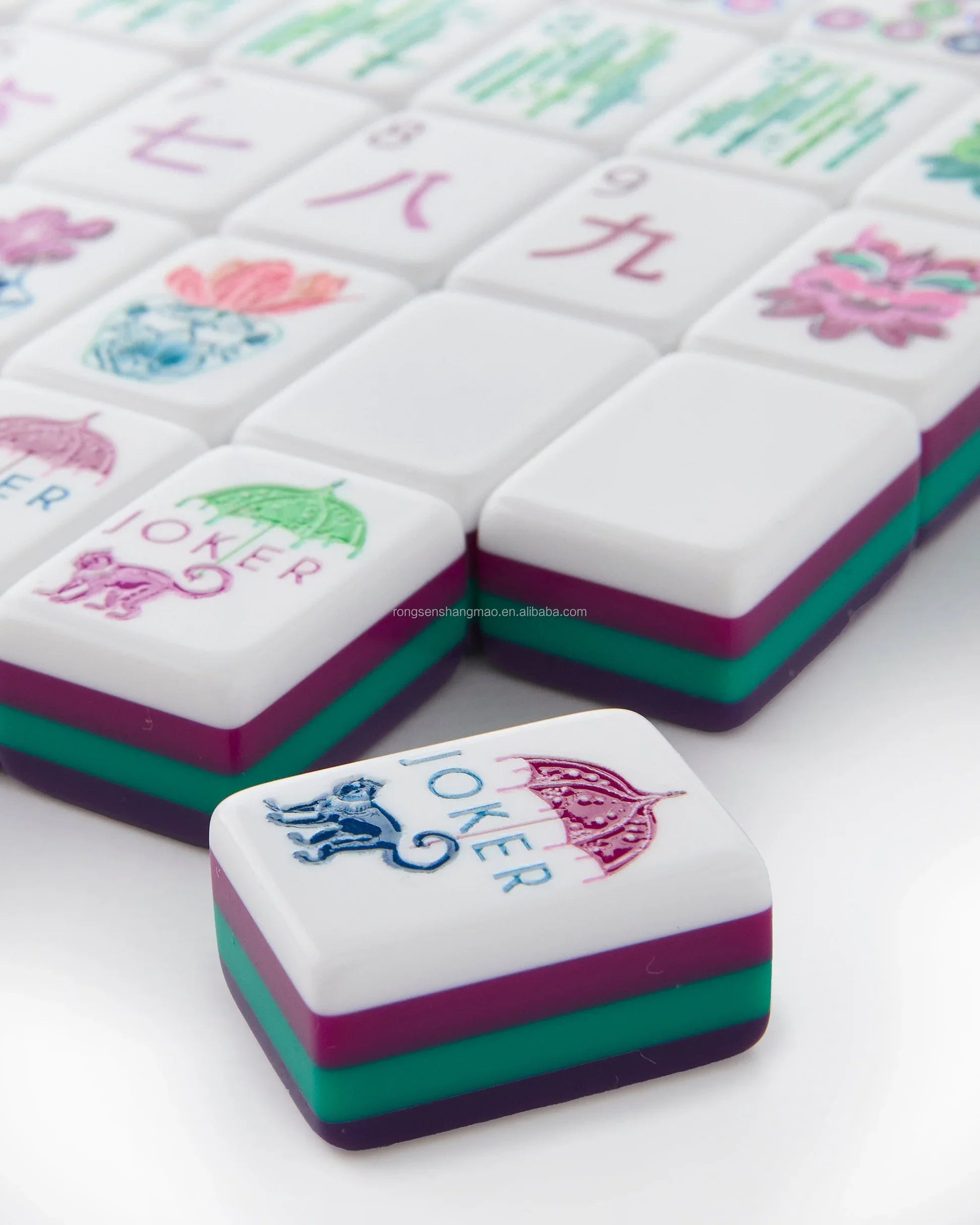 Portable 4-Tier Modern American Mahjong 160 Acrylic Tiles