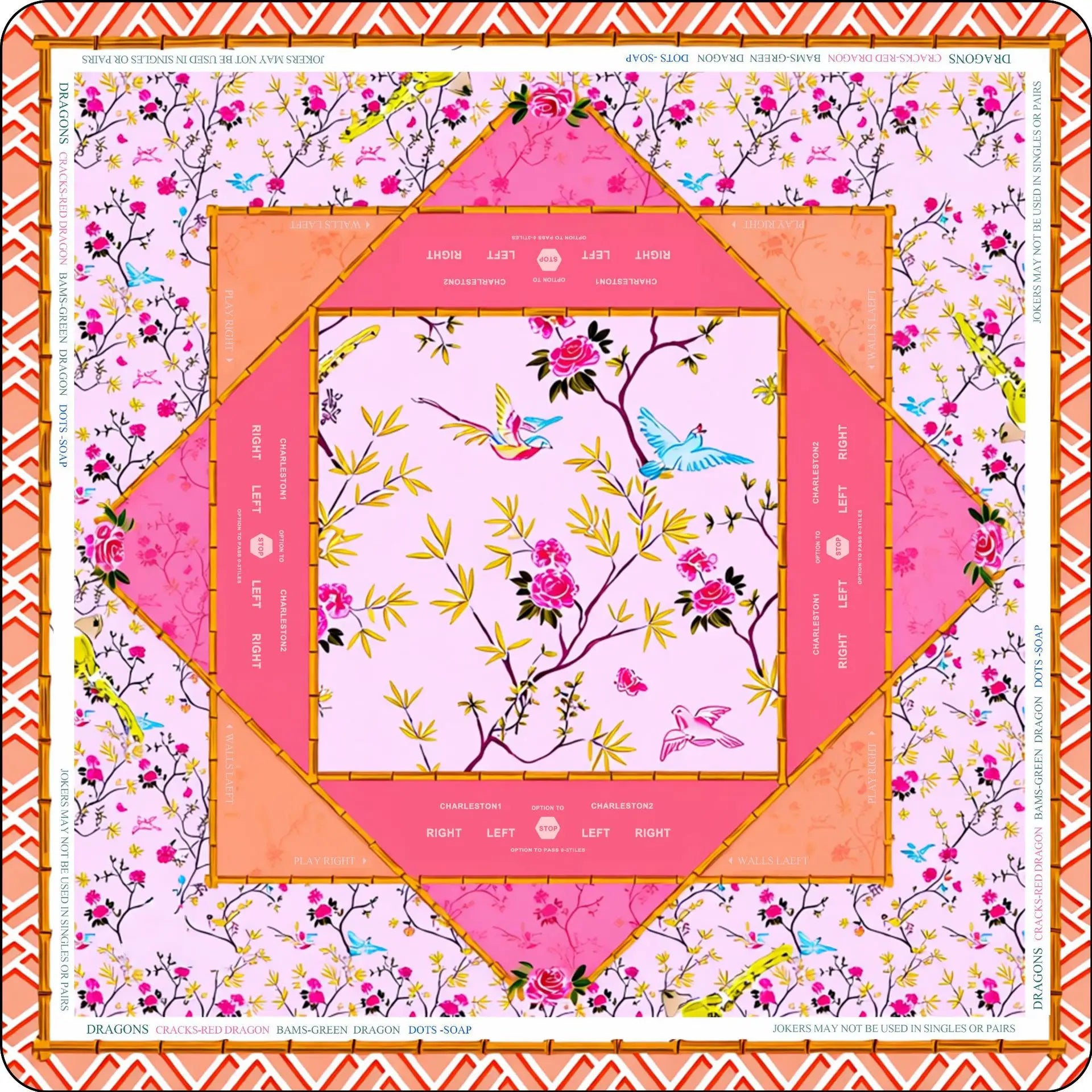 Country Club Mahjong Mat - Non-Slip Luxury Neoprene Table Mat 31 in x 31 in