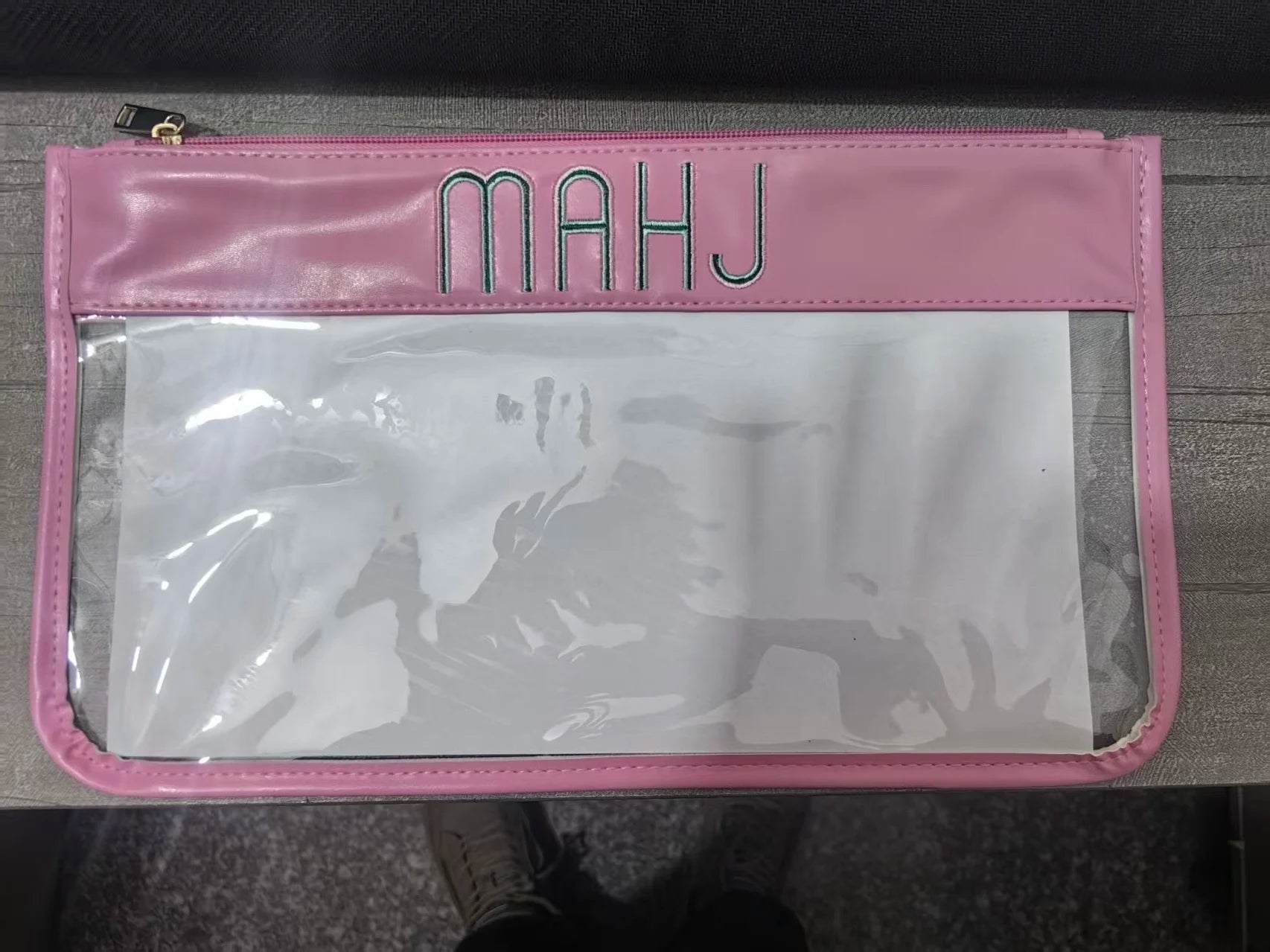 Clear Mahjong Tile Pouch - Preppy Travel Organizer for Tiles & Accessorie