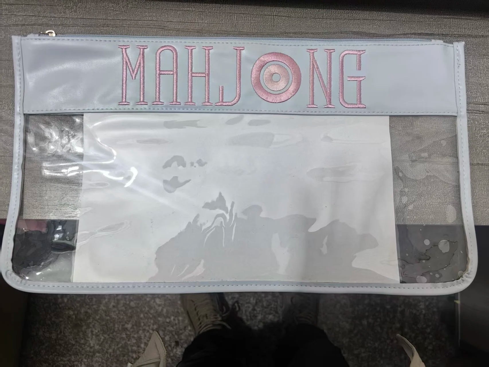 Clear Mahjong Tile Pouch - Preppy Travel Organizer for Tiles & Accessorie
