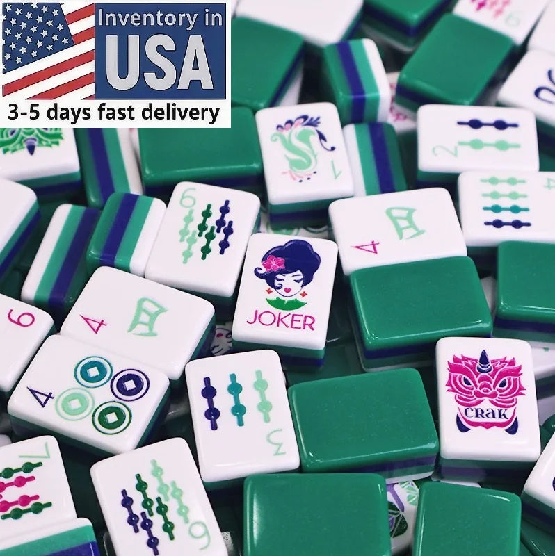 Premium Four-Layer Engraved American Mahjong Tiles - Custom Luxury Set