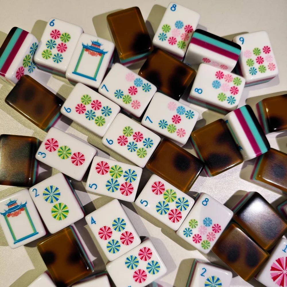 Portable 4-Tier Modern American Mahjong 160 Acrylic Tiles