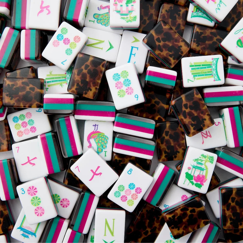 Portable 4-Tier Modern American Mahjong 160 Acrylic Tiles