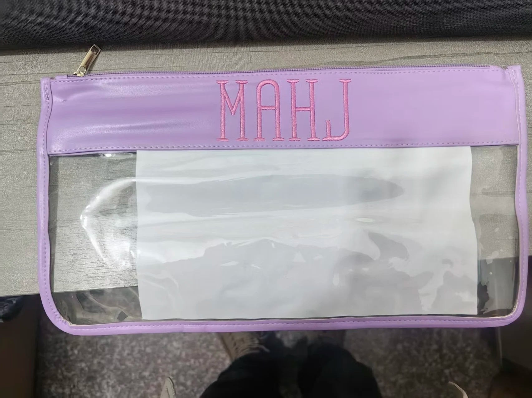 Clear Mahjong Tile Pouch - Preppy Travel Organizer for Tiles & Accessorie