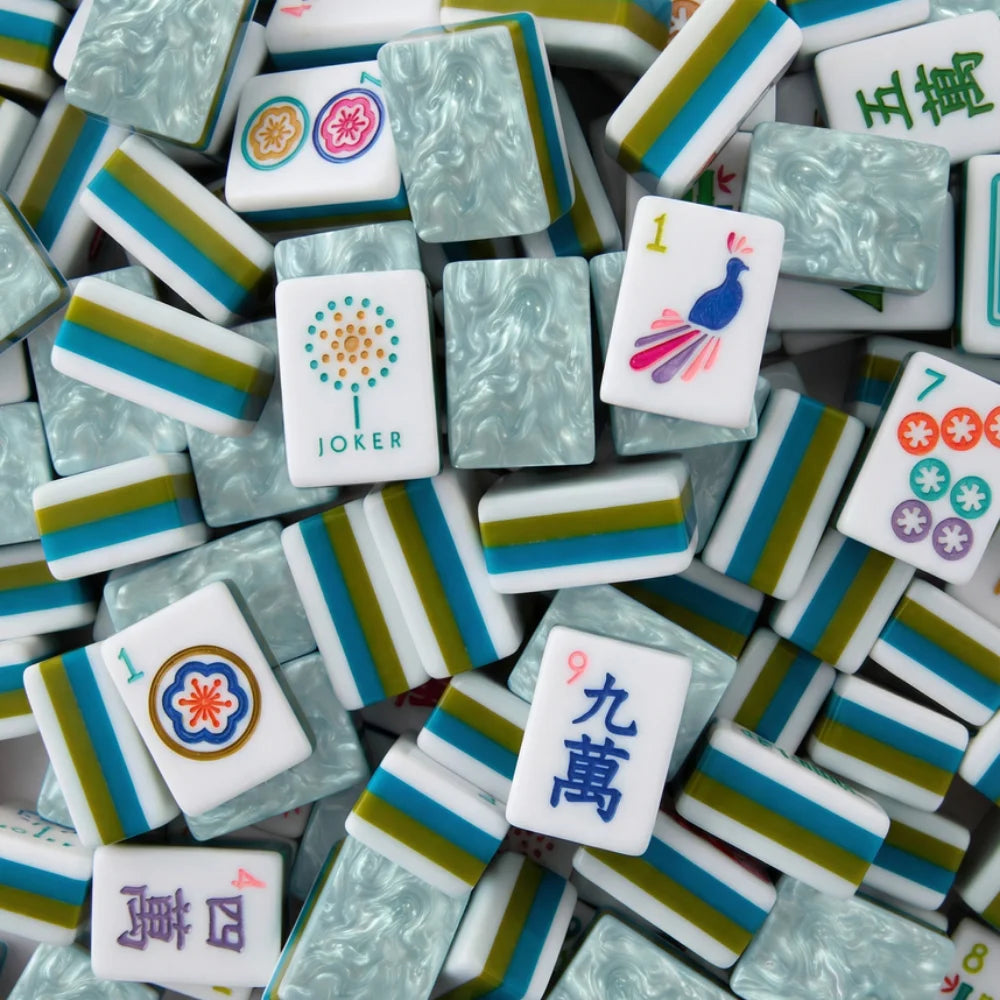 Portable 4-Tier Modern American Mahjong 160 Acrylic Tiles