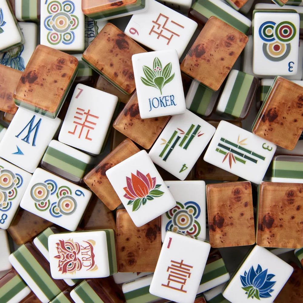 Portable 4-Tier Modern American Mahjong 160 Acrylic Tiles