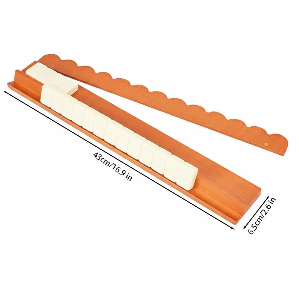 Wooden Mahjong Ruler American Style Mahjong Rack Tile Organizer Card Holder With Wave Design For Mahjong Game