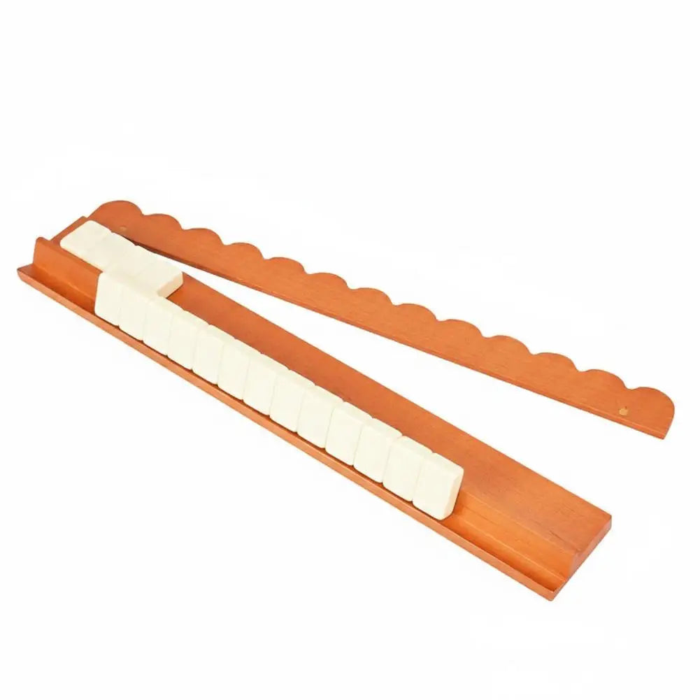 Wooden Mahjong Ruler American Style Mahjong Rack Tile Organizer Card Holder With Wave Design For Mahjong Game