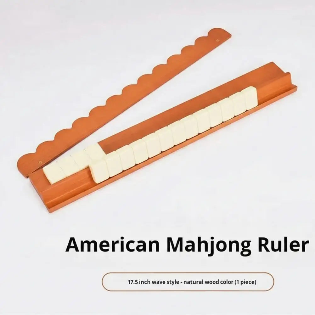 Wooden Mahjong Ruler American Style Mahjong Rack Tile Organizer Card Holder With Wave Design For Mahjong Game