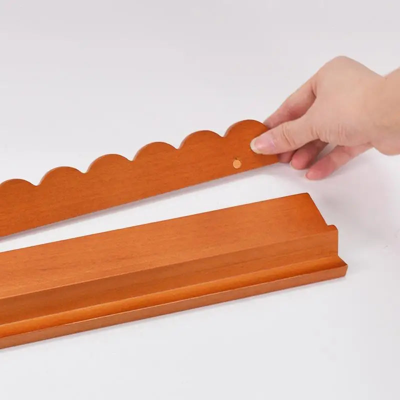 Wooden Mahjong Ruler American Style Mahjong Rack Tile Organizer Card Holder With Wave Design For Mahjong Game