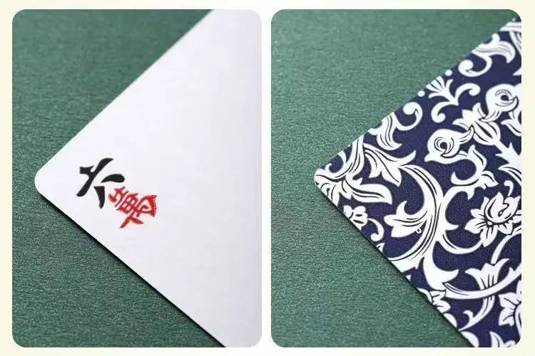 144 Cards Mahjong Playing Cards Set with 2 Dice, Portable Travel Board Game for Family Party Home Gathering