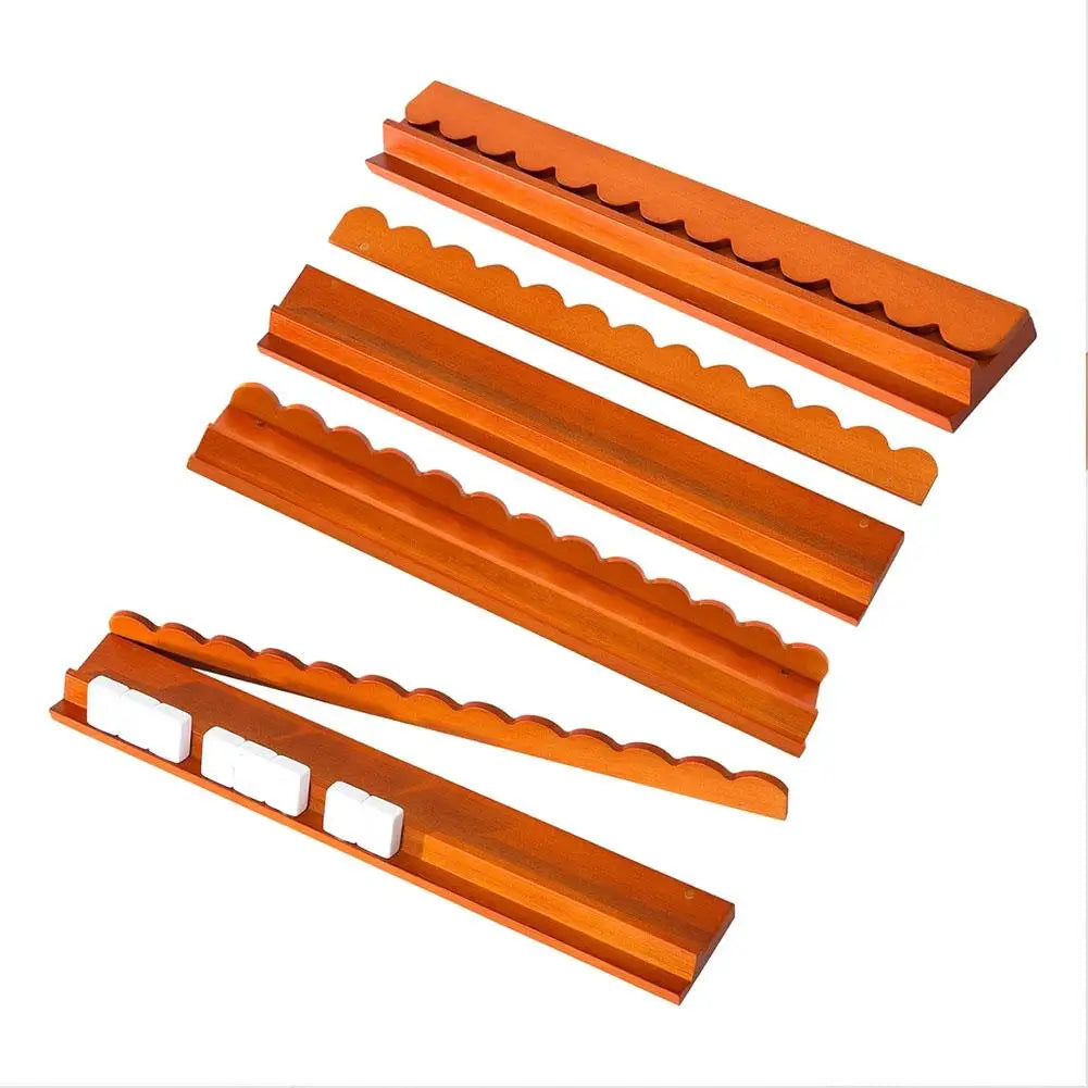 Wooden Mahjong Ruler American Style Mahjong Rack Tile Organizer Card Holder With Wave Design For Mahjong Game